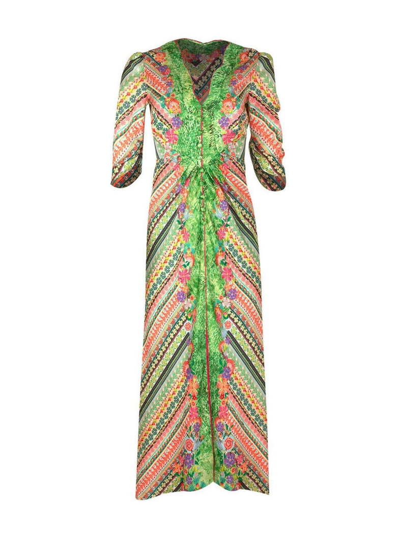 Mitsu B mix-print midi dress 1