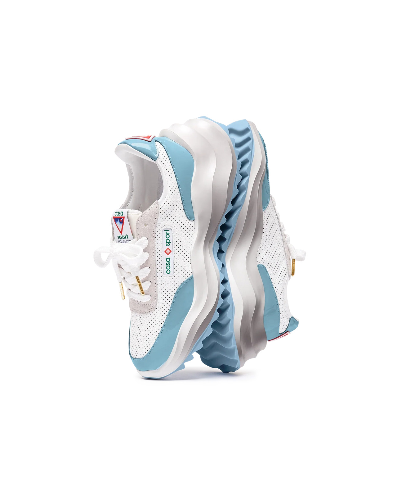 Mens Atlantis White & Powder Blue Sneaker - 3