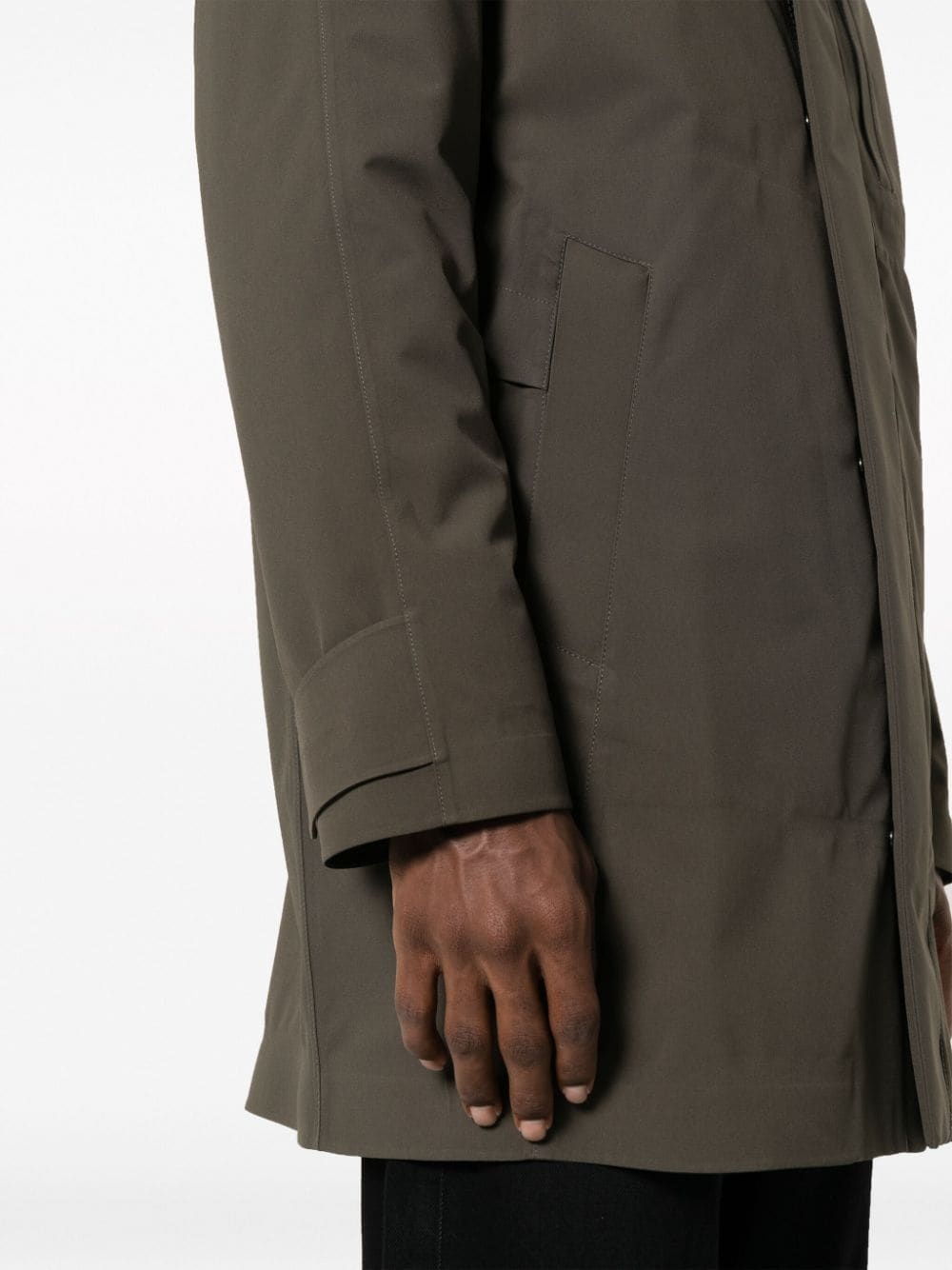 long-line hooded parka coat - 5