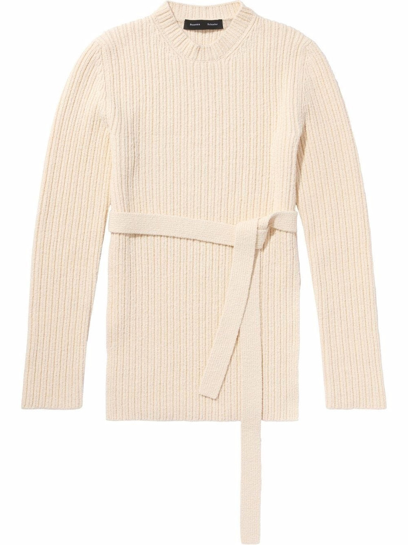 belted bouclé jumper 1