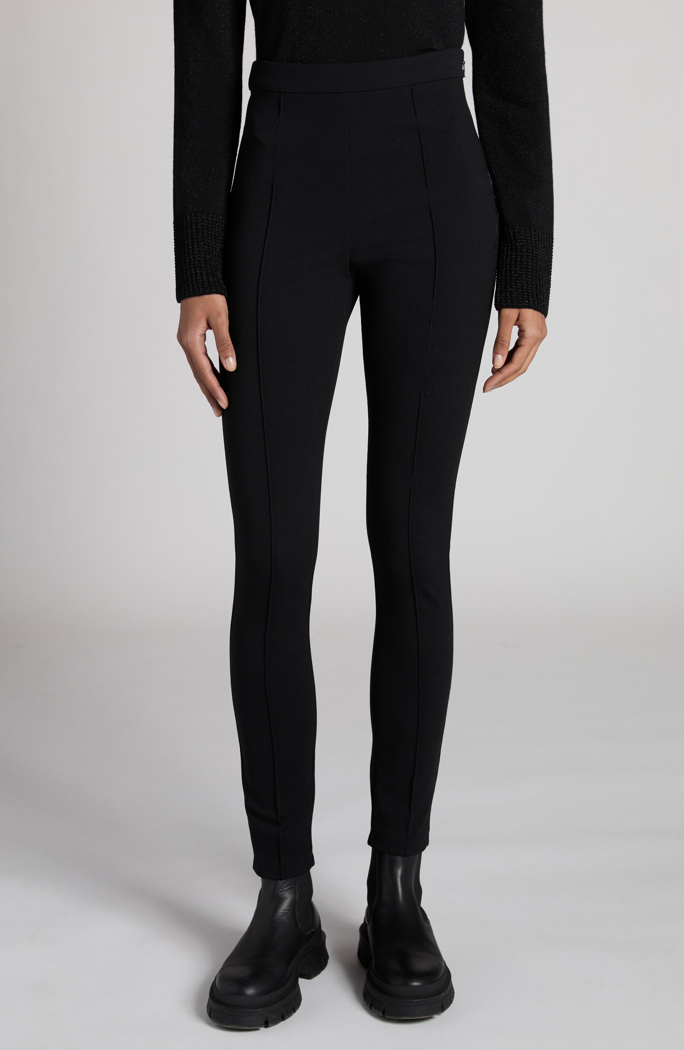 Moncler Pintuck High Waist Leggings in Black at Nordstrom - 1