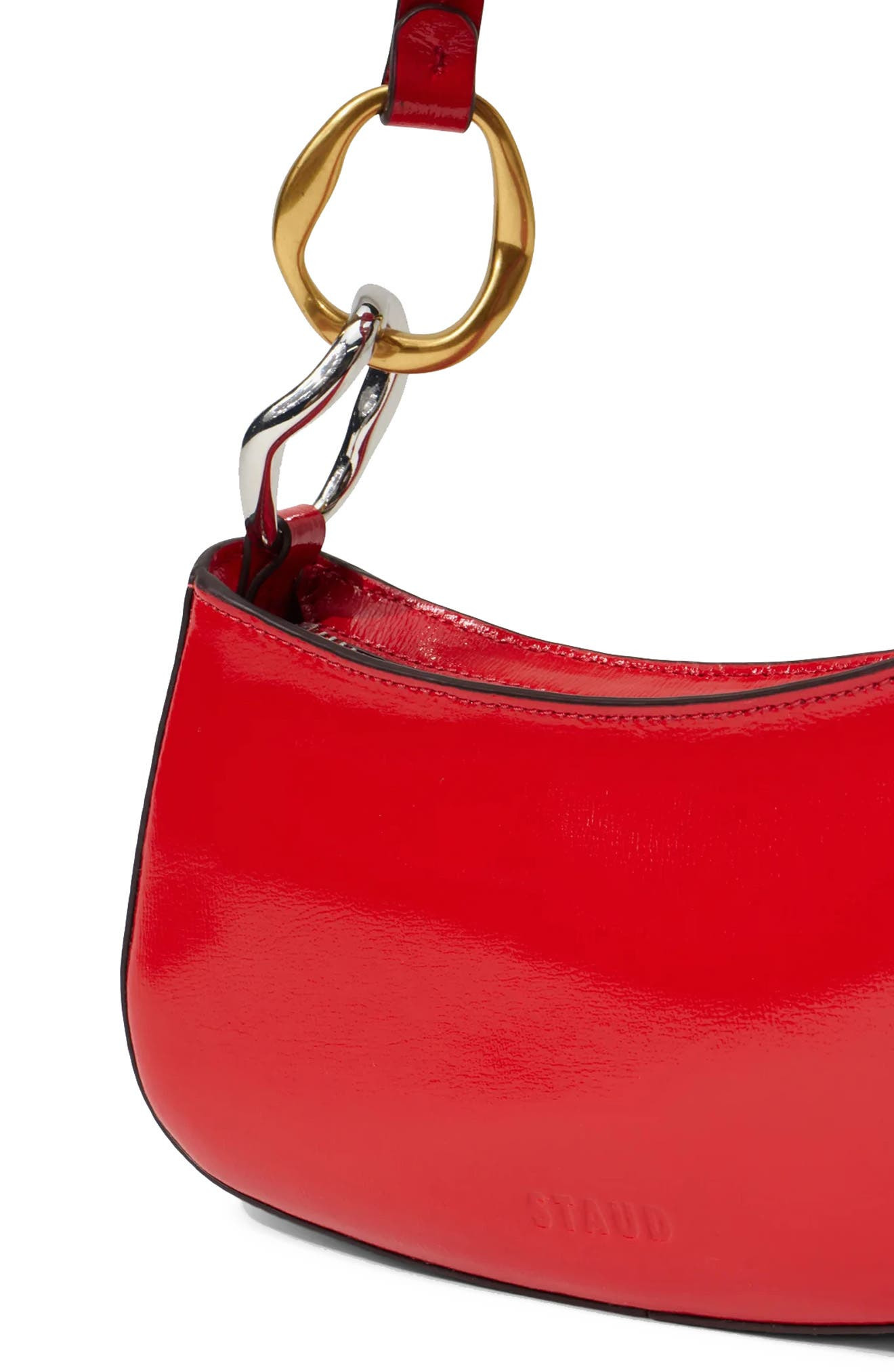 STAUD Ollie Leather Shoulder Bag in Cherry at Nordstrom - 4