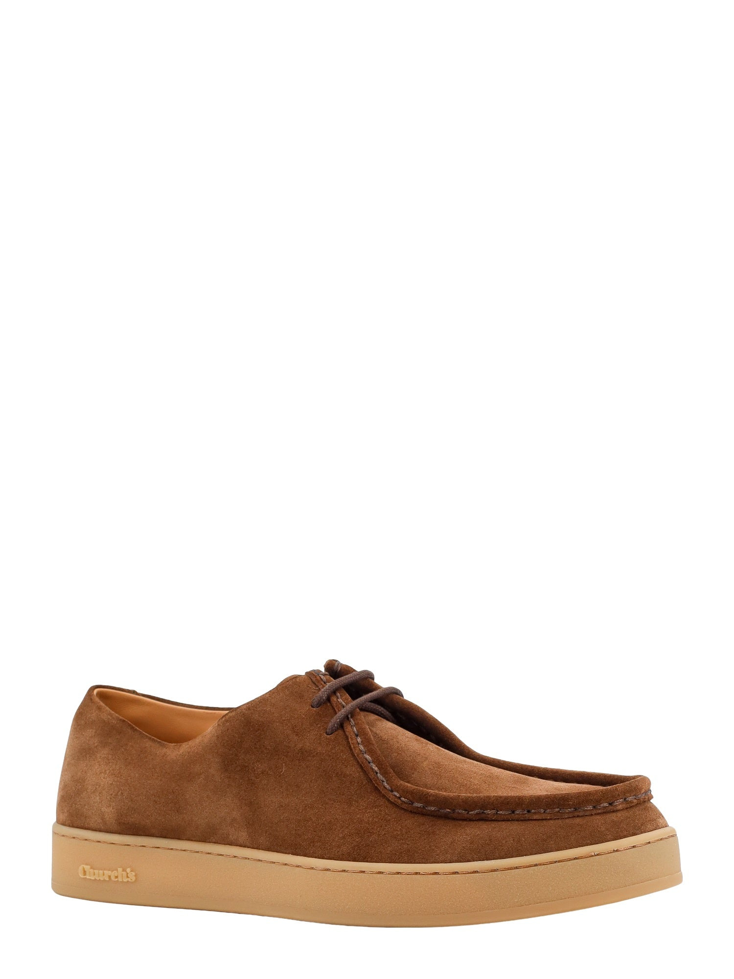 Suede Lace-Up Shoe With Embossed Logo Detail - 3