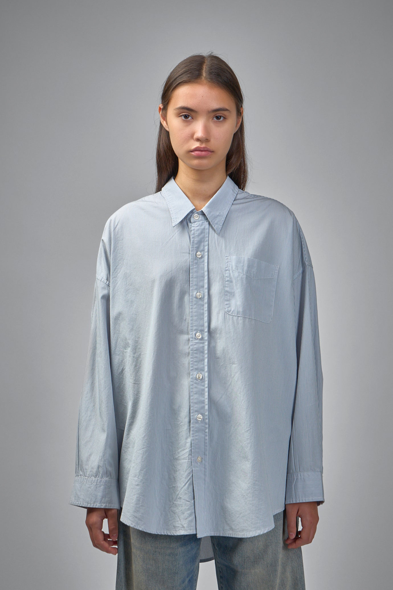 Drop Neck Oxford Shirt - 1