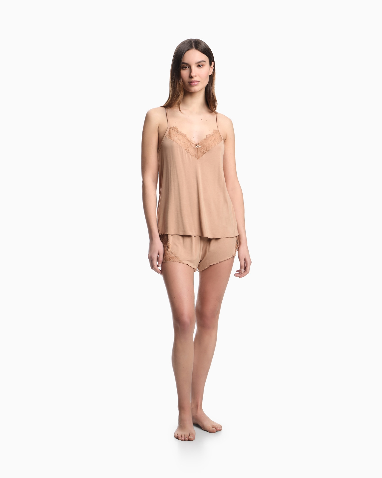 ASV ETERNAL LACE PYJAMA TOP AND SHORTS WITH RECYCLED-LACE DETAILS - 2