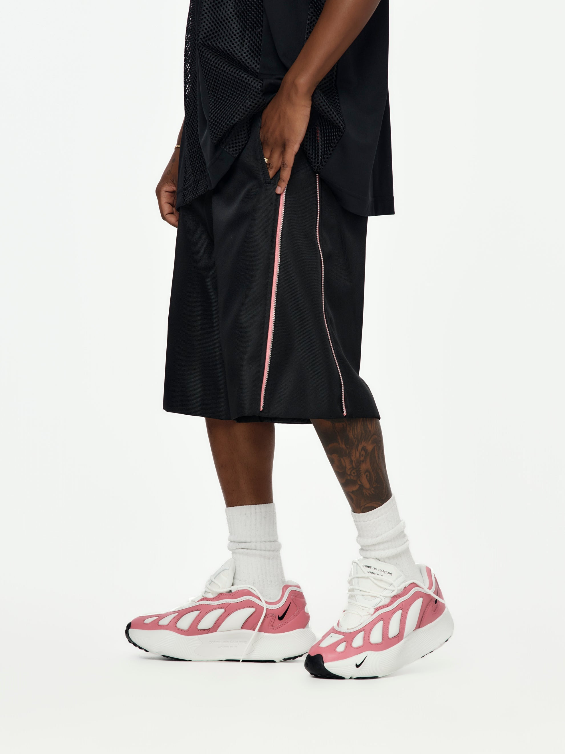 CDG HP POLY TROUSERS (BLACK) - 2