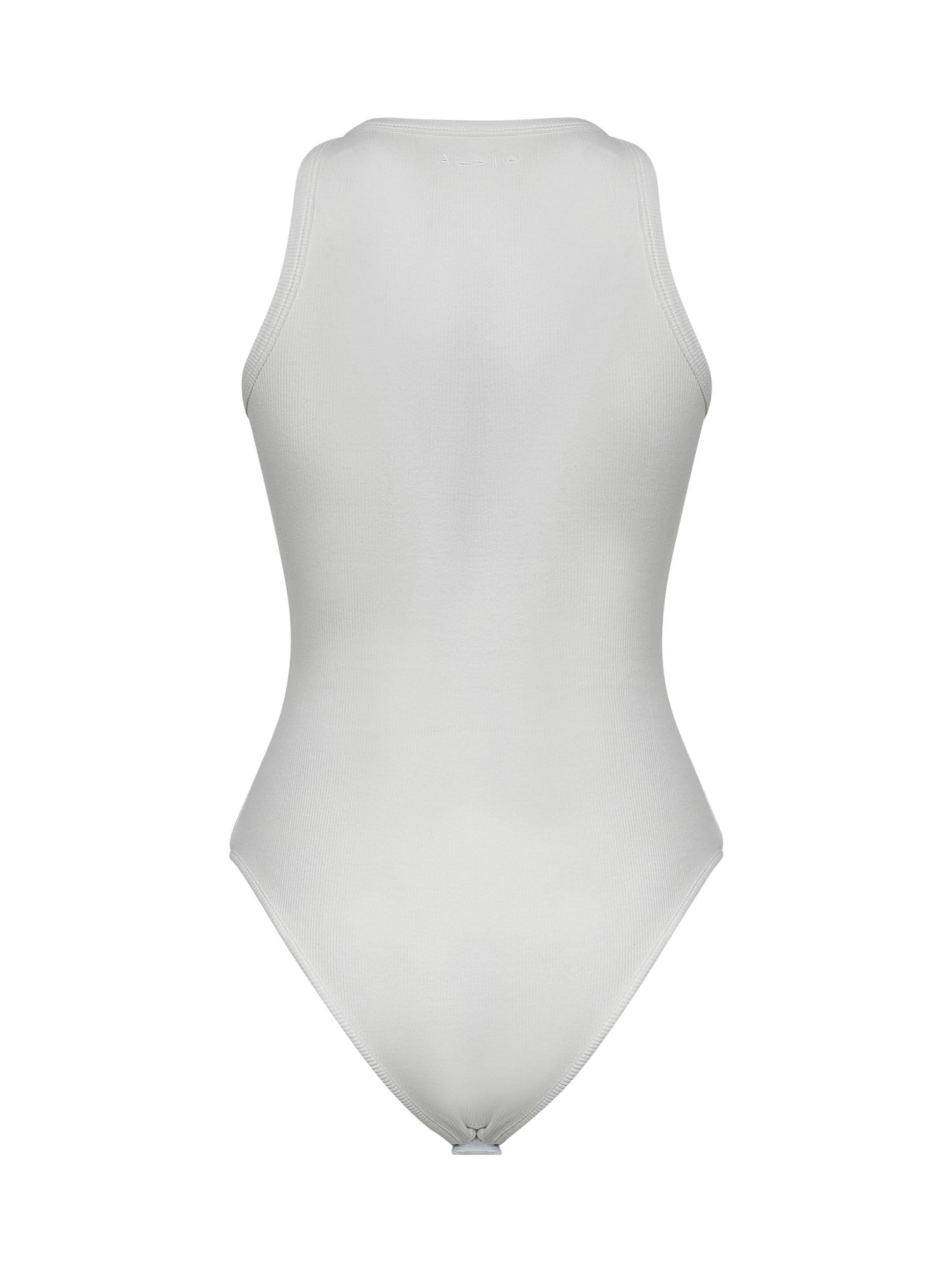 White ribbed knit tank bodysuit - 2