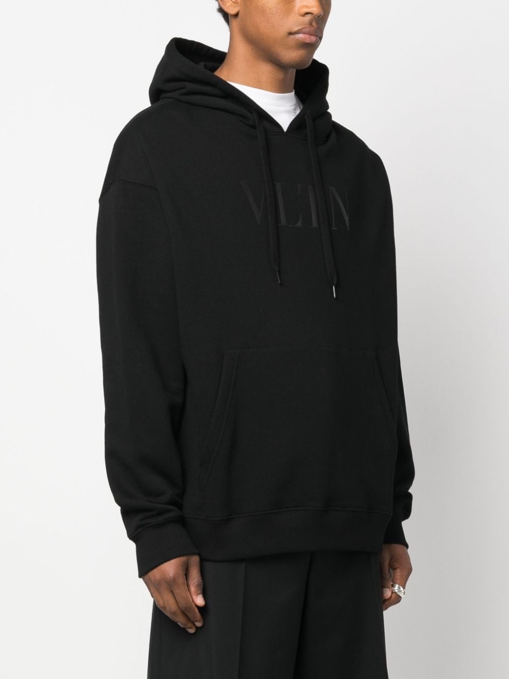 logo-print cotton hoodie - 3
