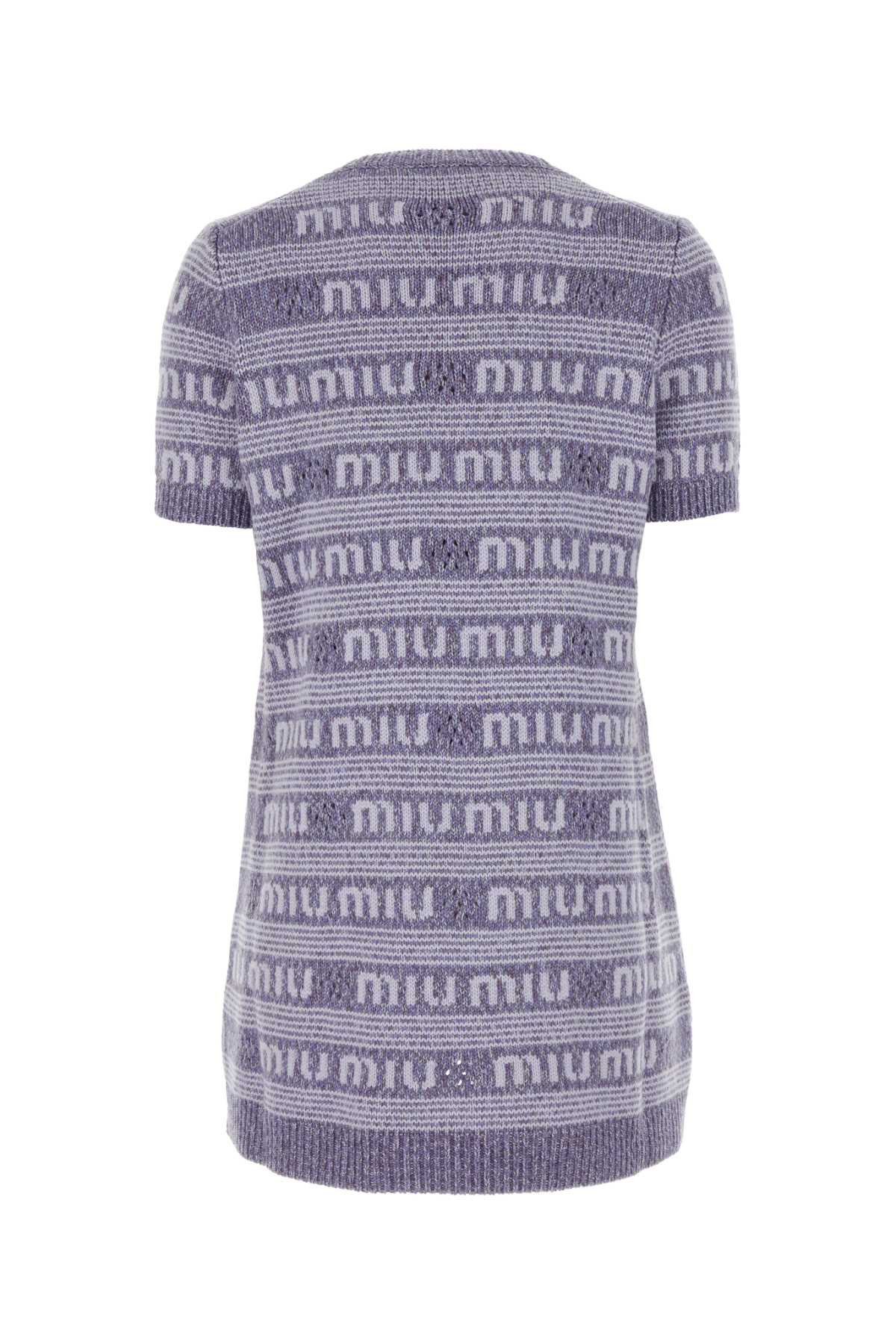 Miu Miu Women Embroidered Wool Blend Mini Sweater Dress - 2