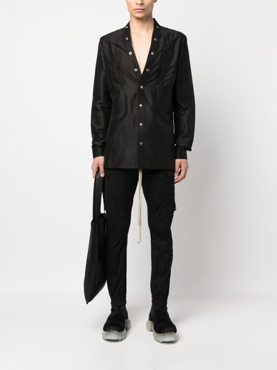 Rick Owens press stud-fastening shirt outlook