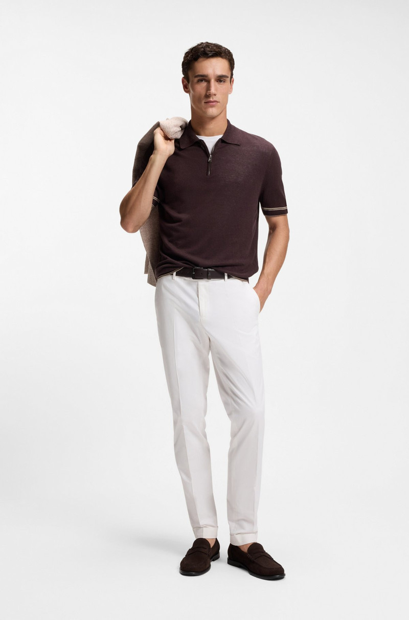 BOSS WASHABLE SLIM-FIT TROUSERS IN STRETCH COTTON outlook