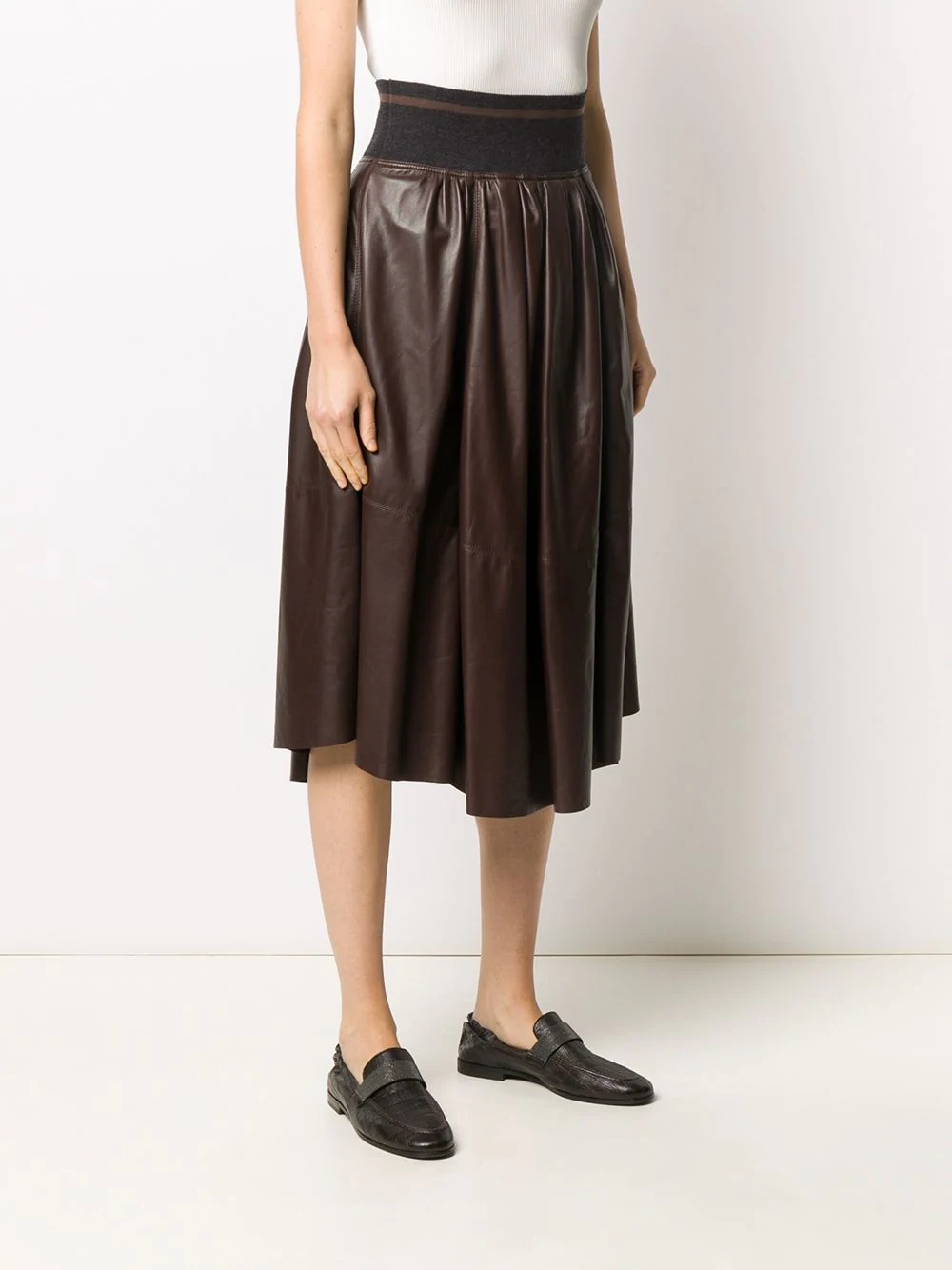 leather midi skirt - 3