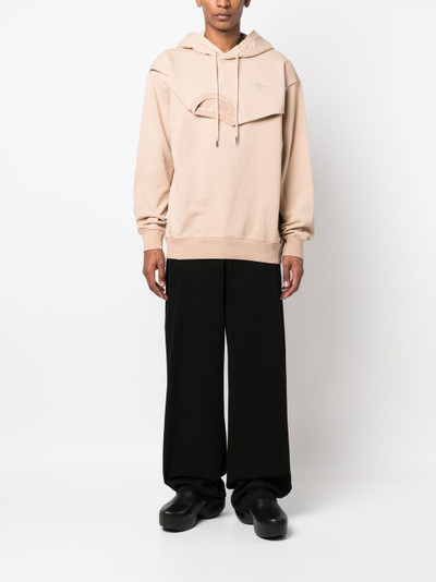 FENG CHEN WANG layered embroidered-logo hoodie outlook