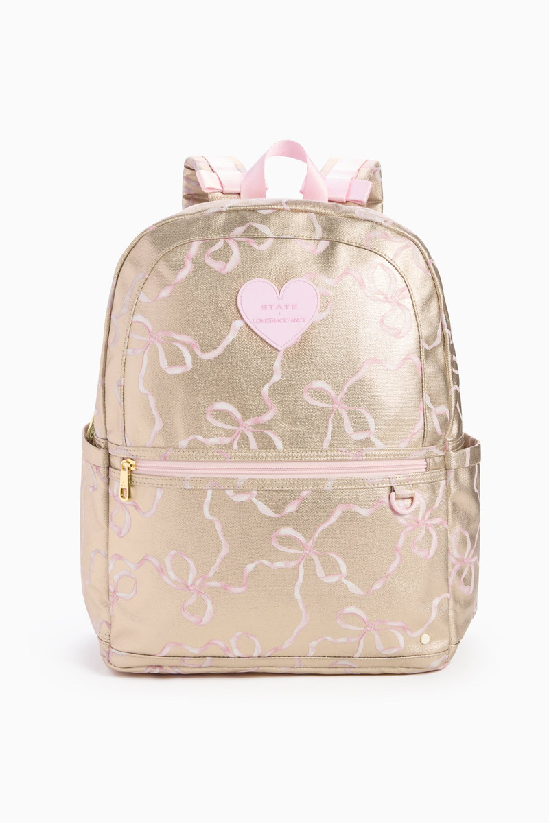 STATE x LoveShackFancy Gold Kane Double Pocket Backpack 1