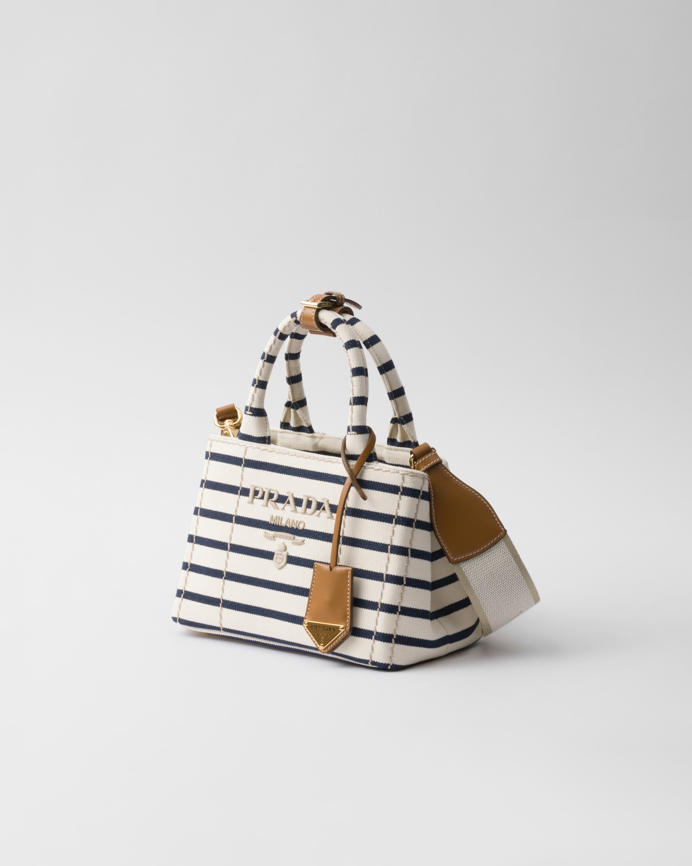 Striped cotton canvas mini-bag - 3
