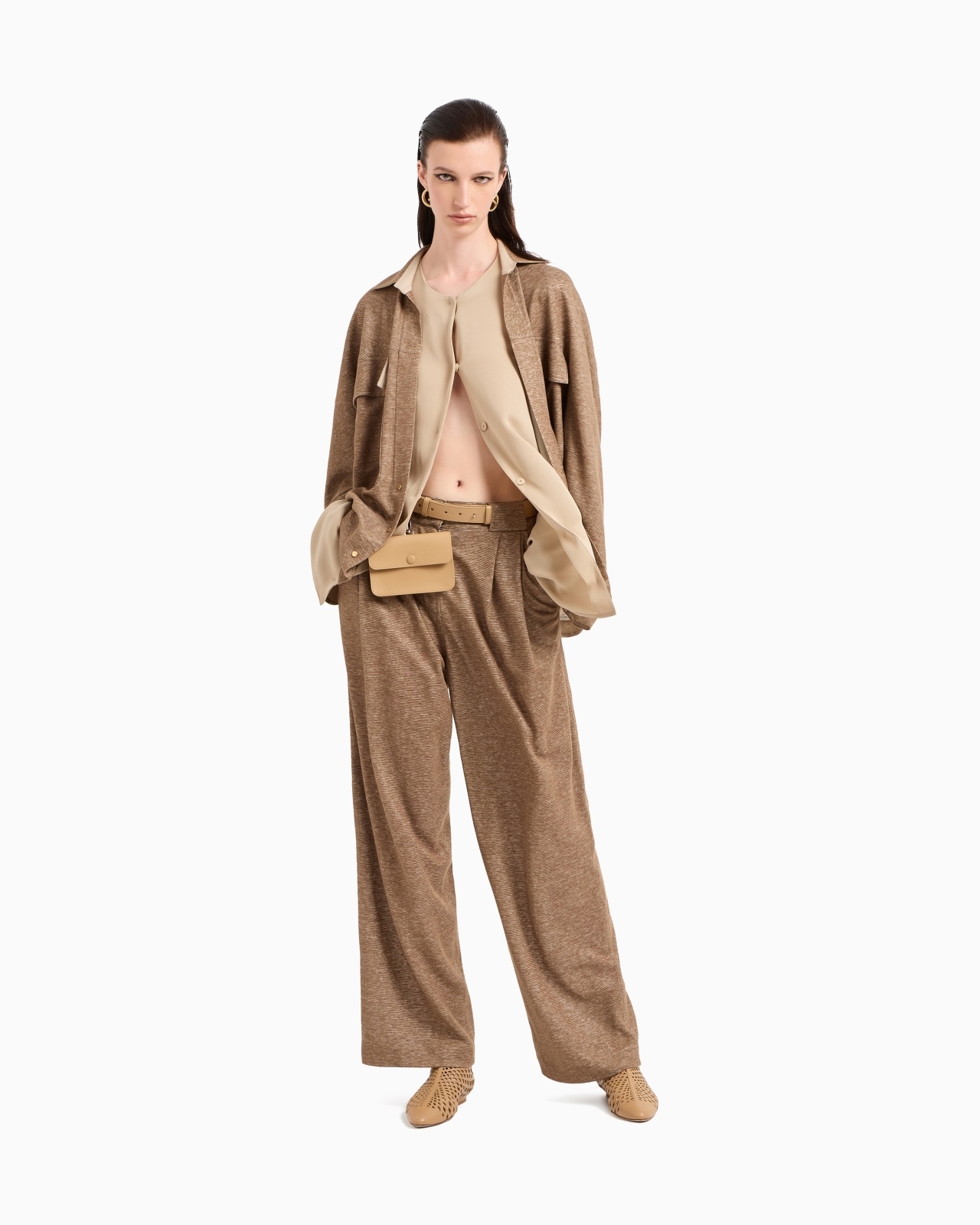 TWO-TONE LINEN JERSEY SHIRT - 2