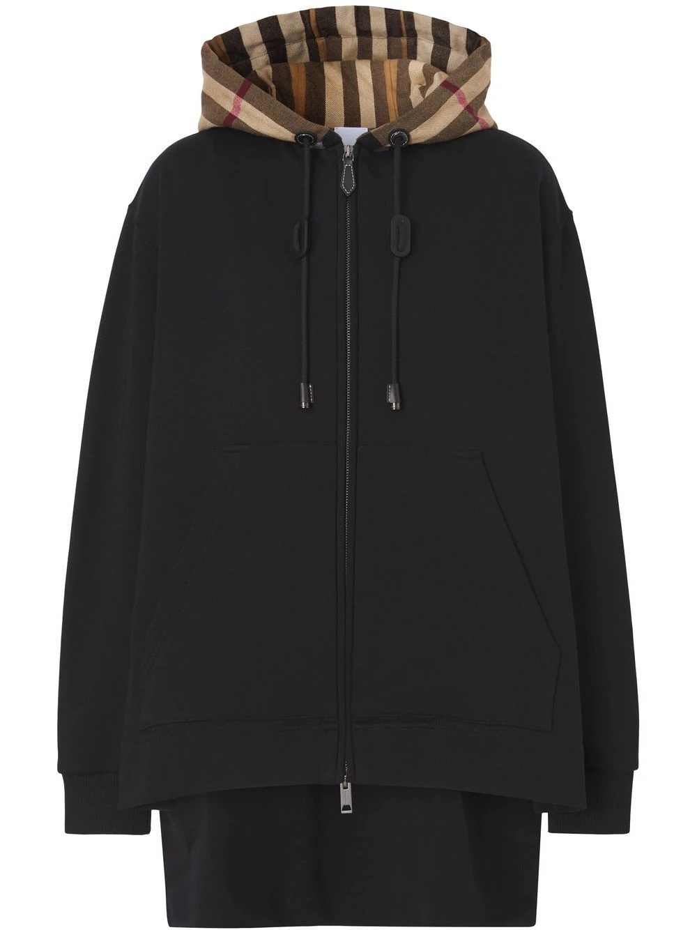 check-hood hoodie - 1