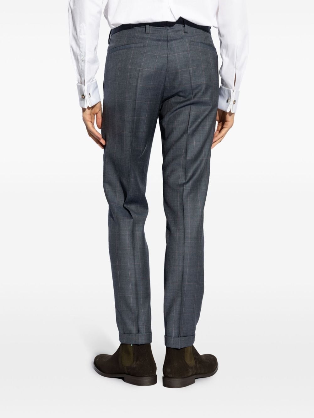 check-pattern tailored trousers - 4