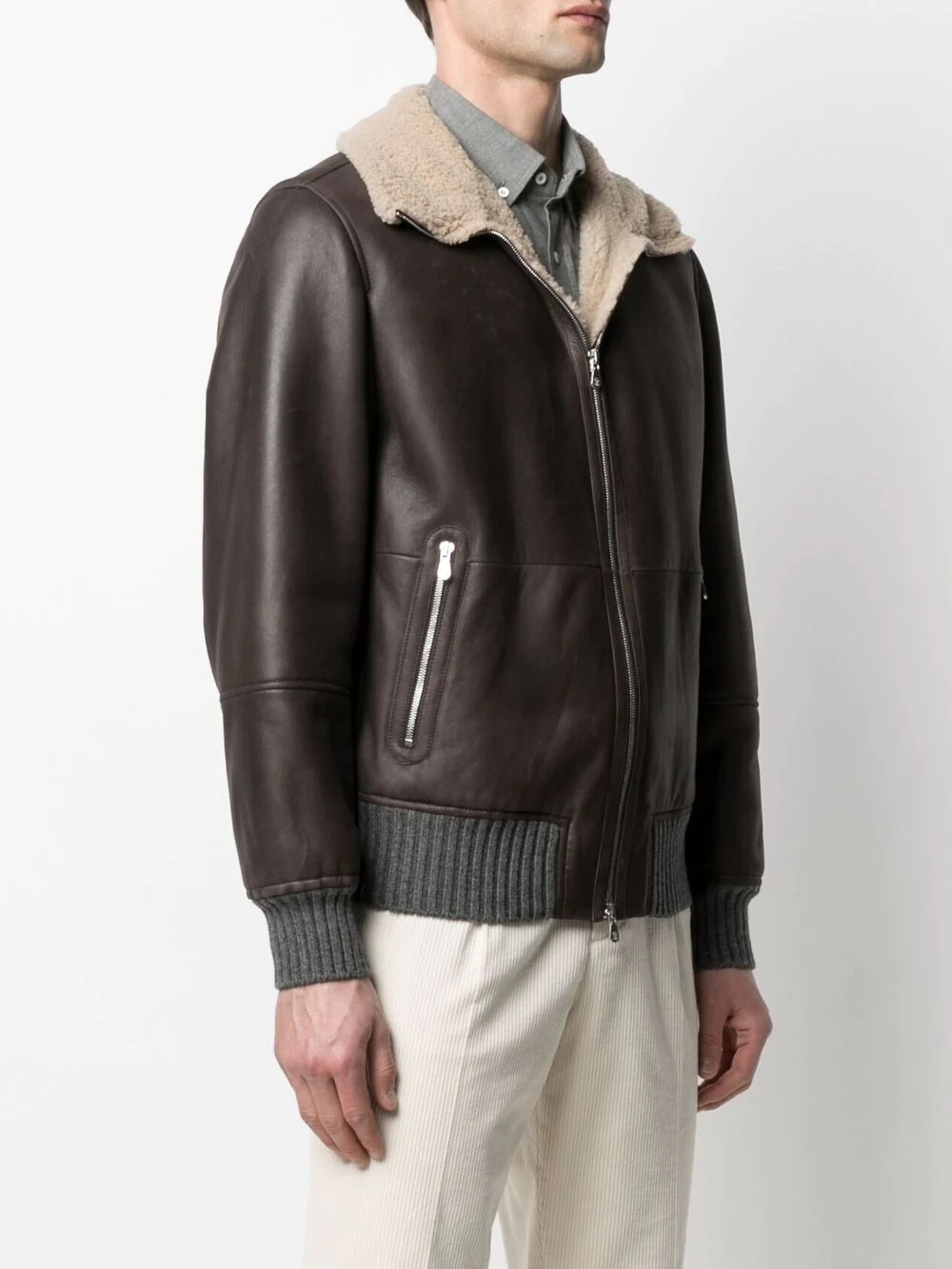 aviator leather jacket - 3