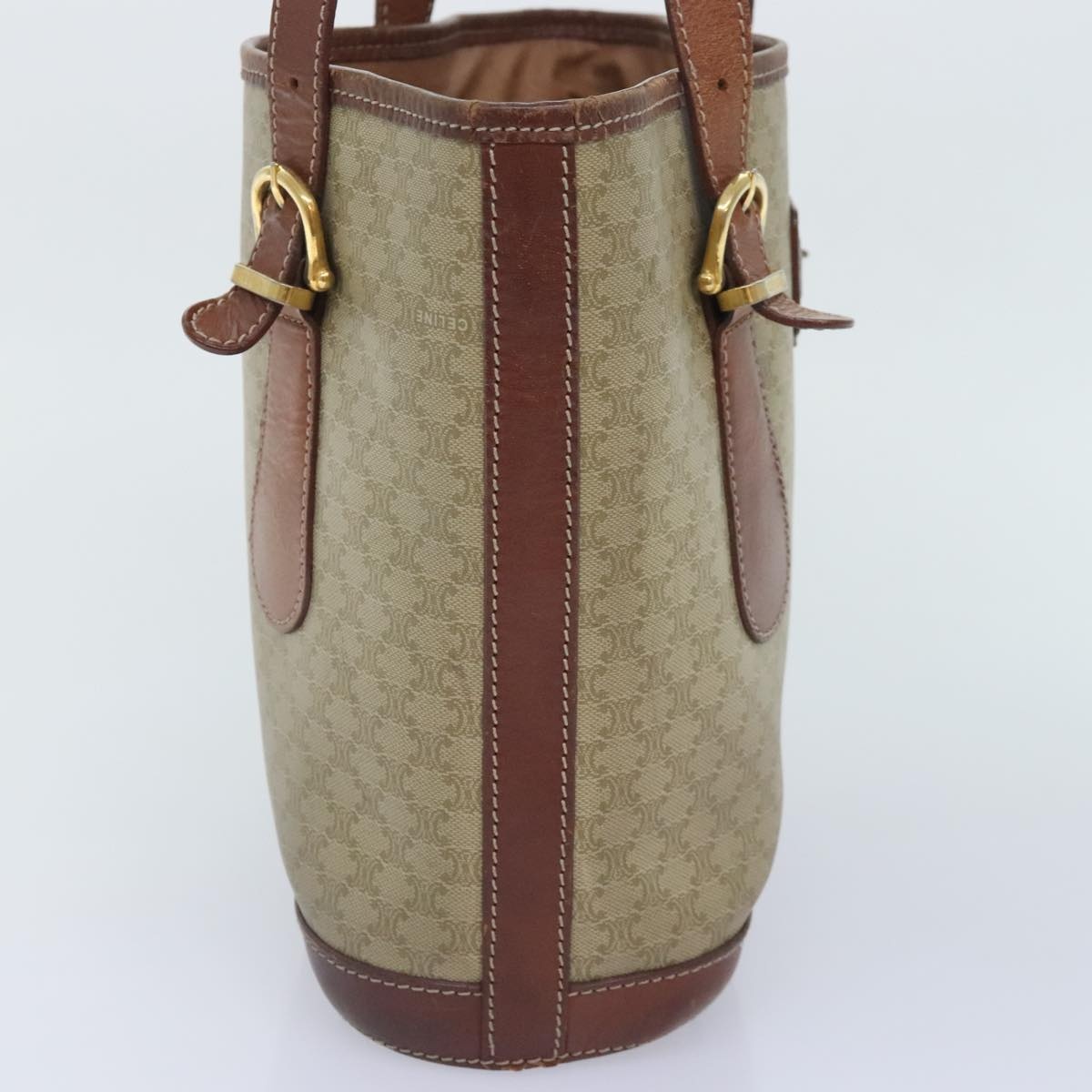 CELINE Macadam Canvas Tote Bag Pvc Leather Beige - 3