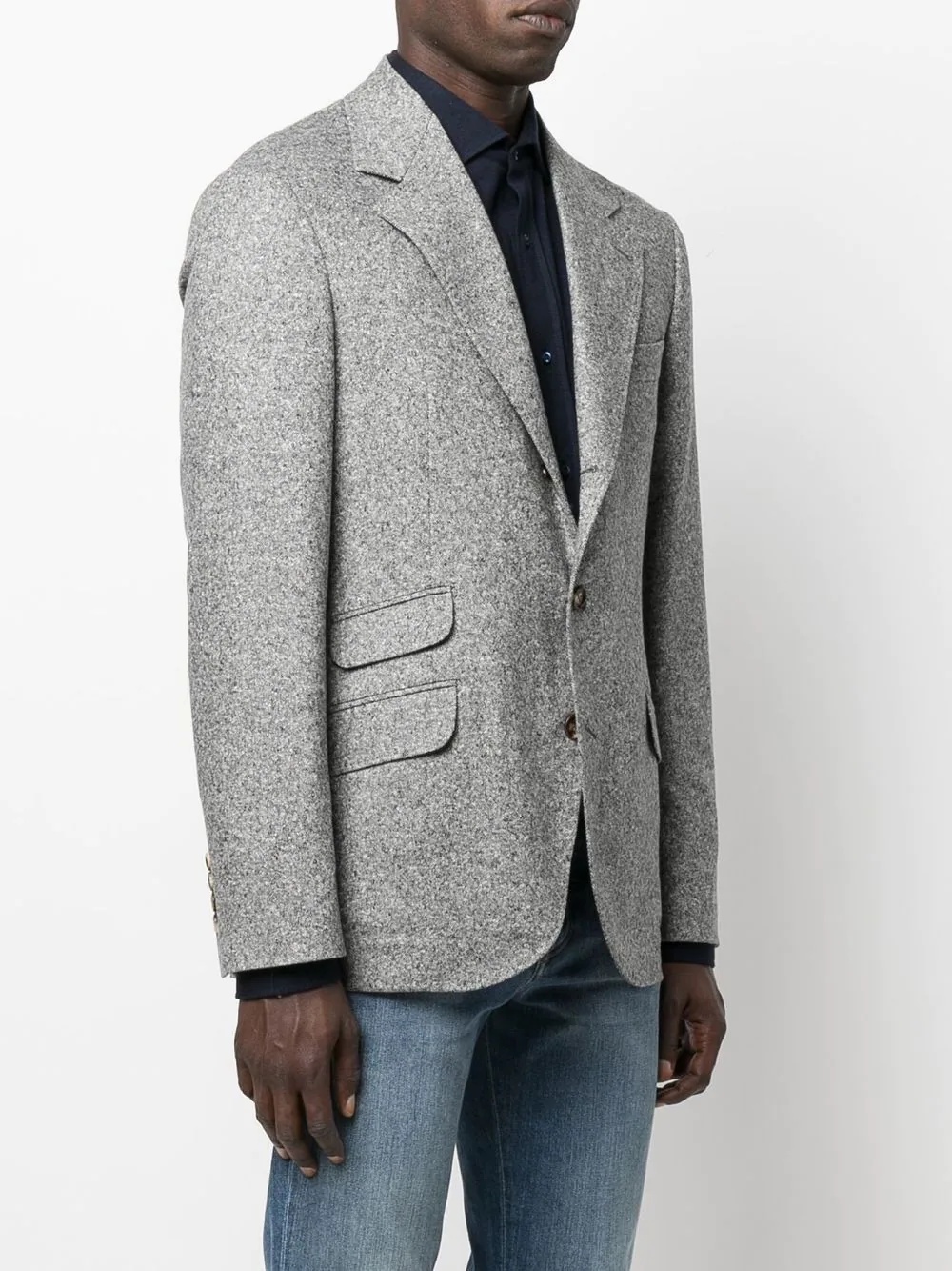 woven wool blazer - 3