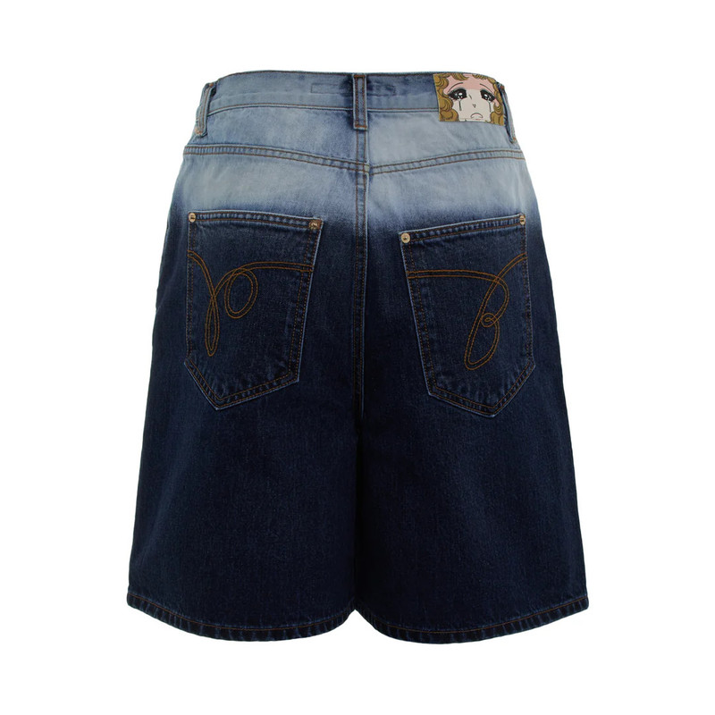 pushBUTTON Dark Blue Washed Bermuda Denim outlook