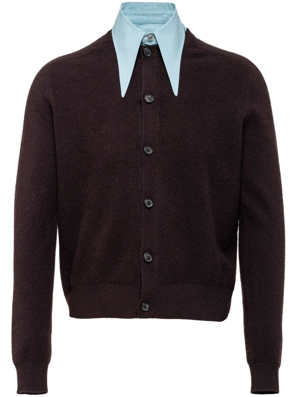 layered cashmere cardigan - 1
