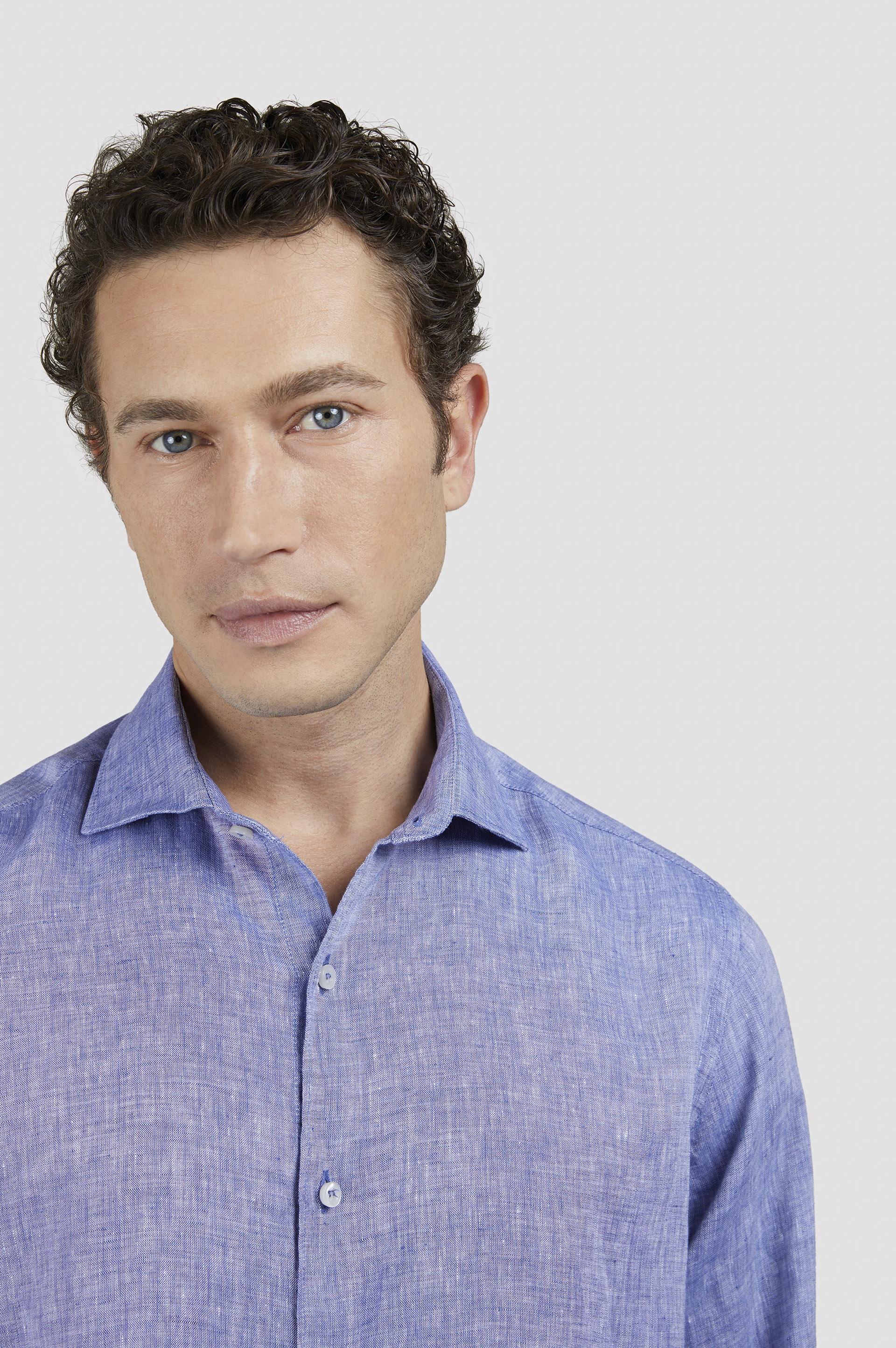 LINEN SHIRT WITH PRINTED DETAILS - 4