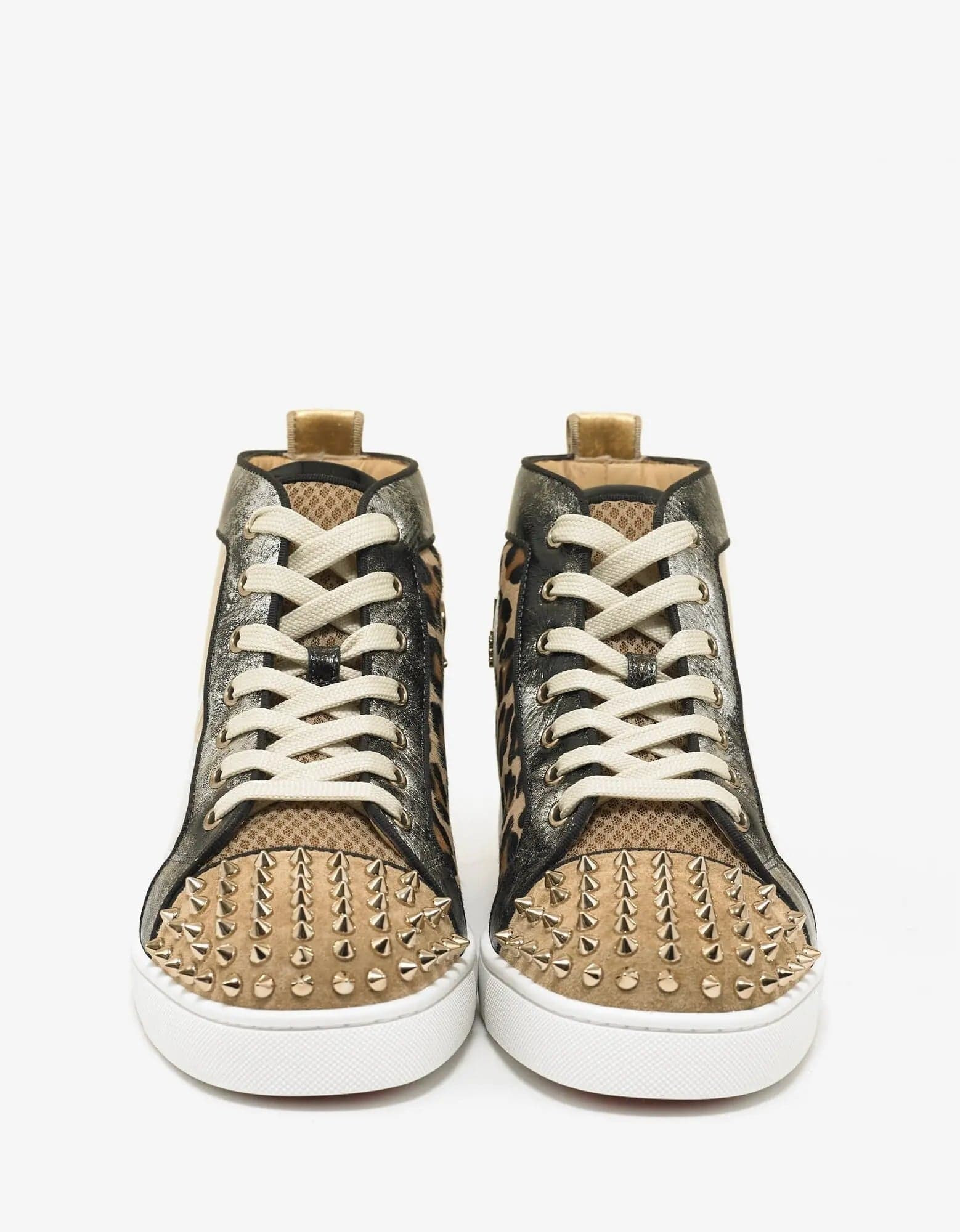 Christian Louboutin Lou Spikes Loubi Kraft Flat High Top Trainers - 5