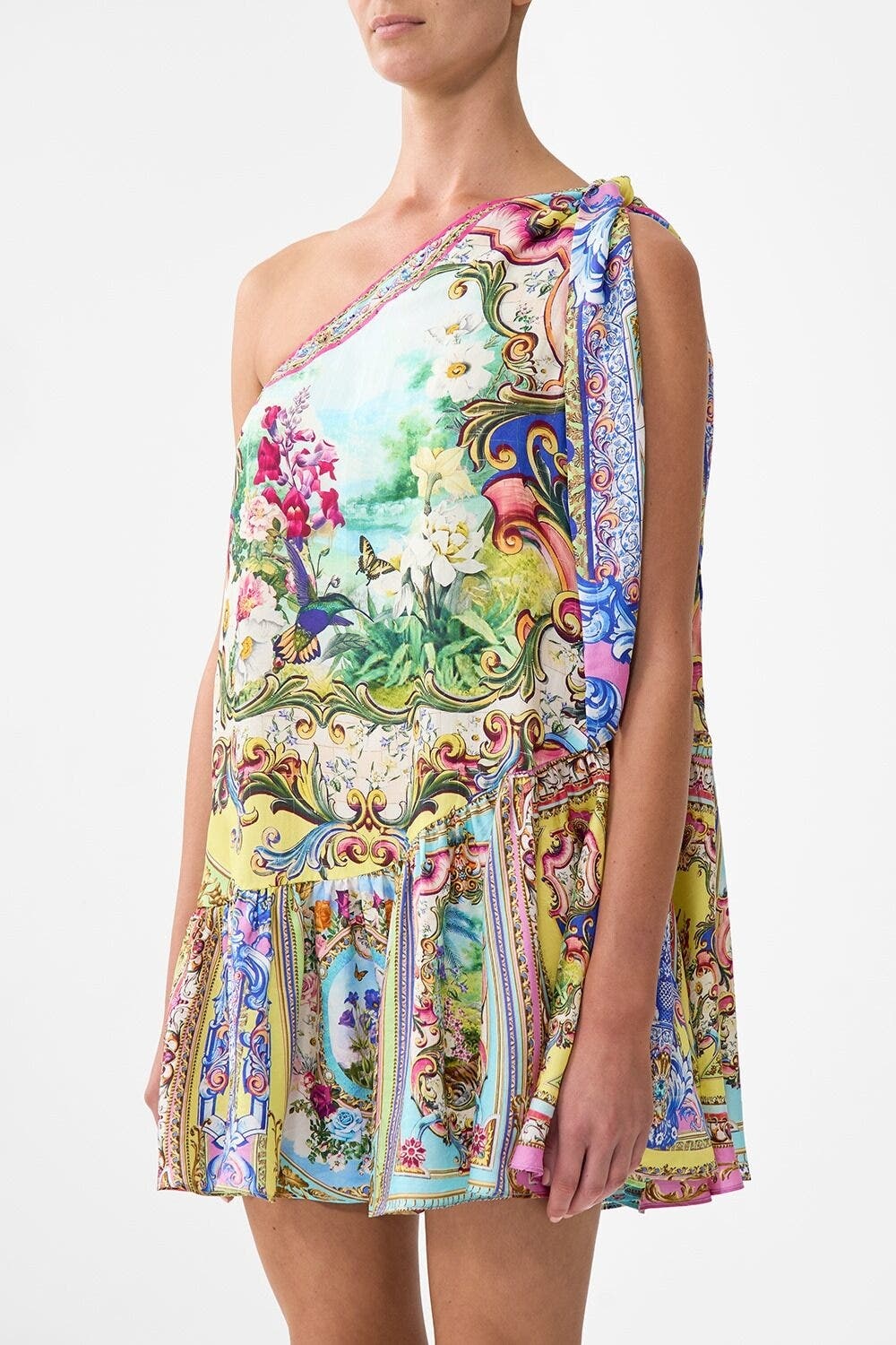 Camilla Tie One Shoulder Short Dress Spirit Of Santa Maria at Nordstrom - 4