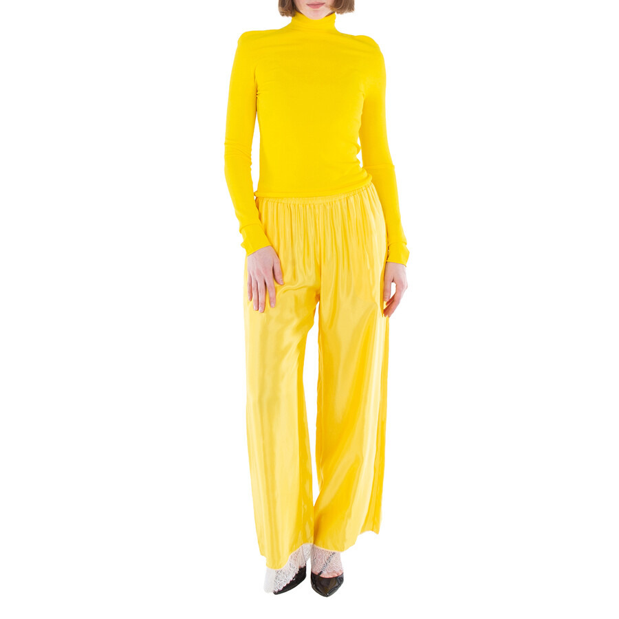 Burberry Wide-Leg Silk Satin Trousers - 4