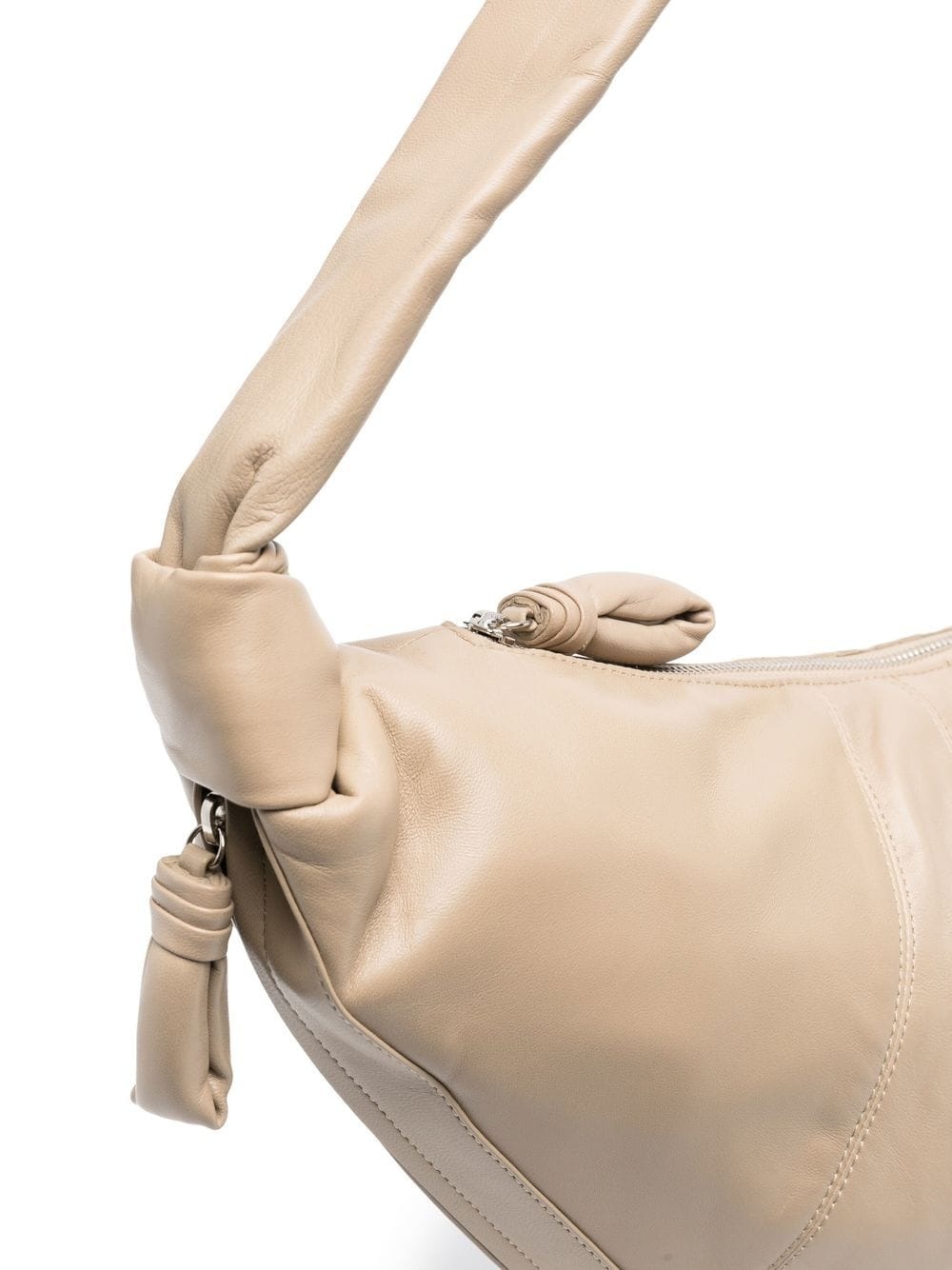 Croissant zip-up leather shoulder bag - 4