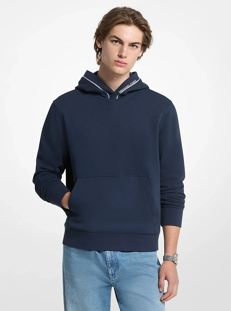 Logo Trim Cotton Blend Terry Hoodie - 1