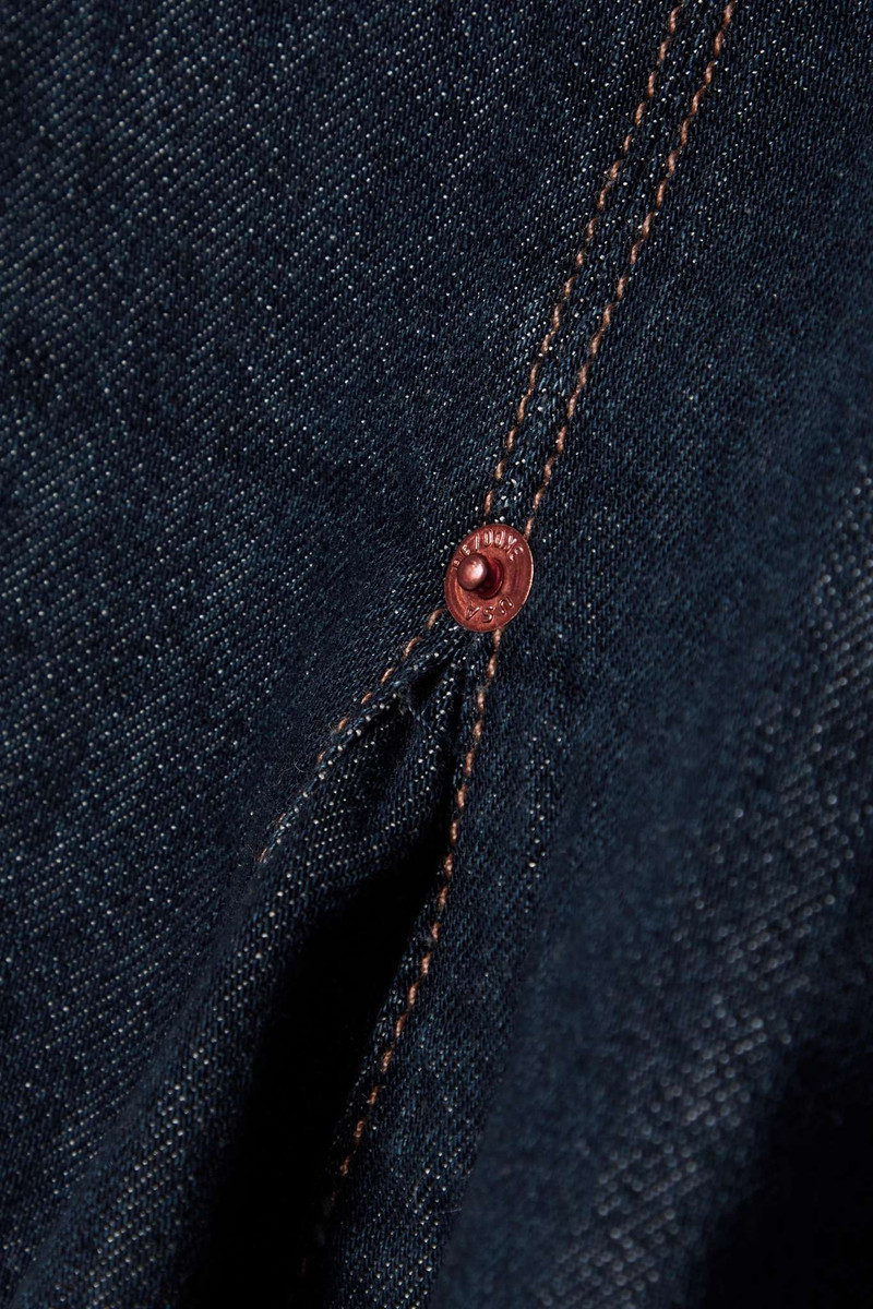 Flounce pleated frayed denim mini skirt 4