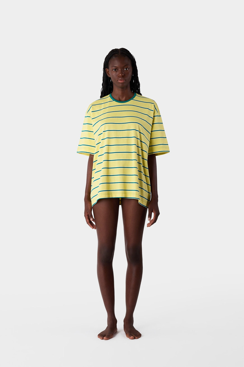 STRIPED OVER T-SHIRT / yellow 4