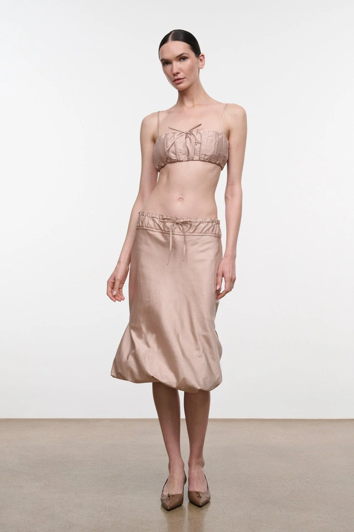 STAUD ODETTE SILK SKIRT SANDROSE - 1