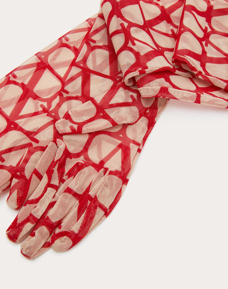 Valentino TOILE ICONOGRAPHE LONG GLOVES IN TULLE outlook