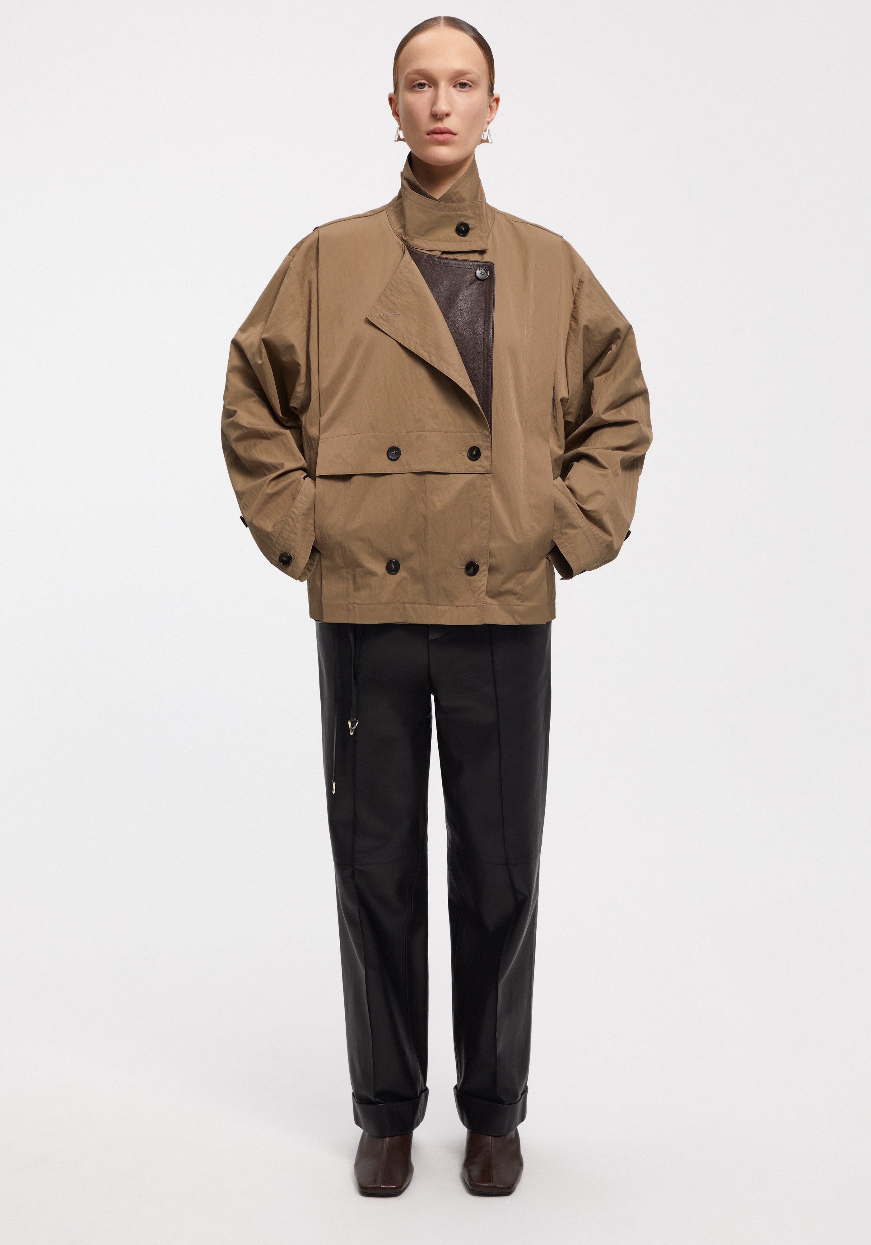 CORAL
Leather panelled technical jacket - 3