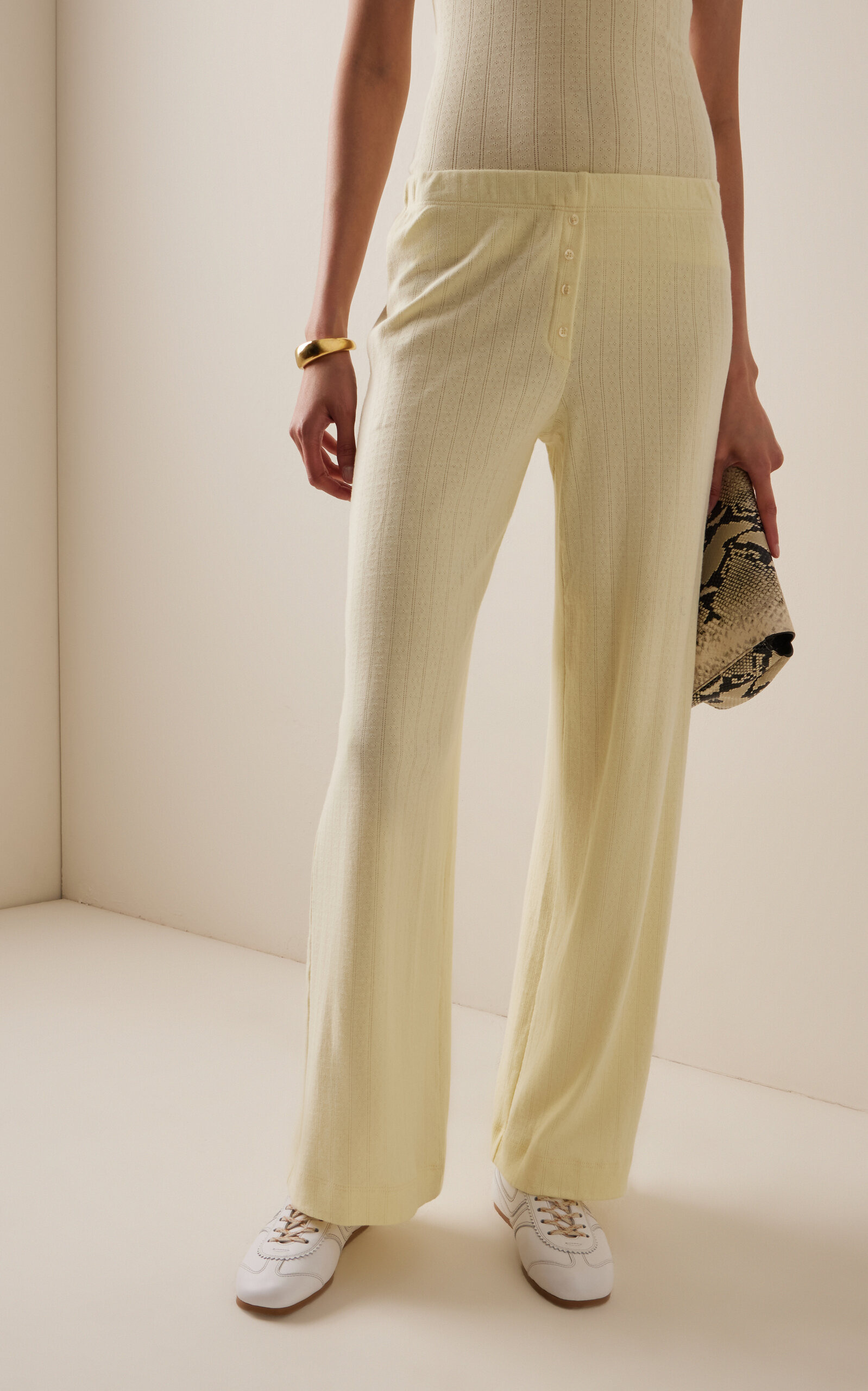 Pointelle-Knit Cotton Boxer Pants yellow - 3