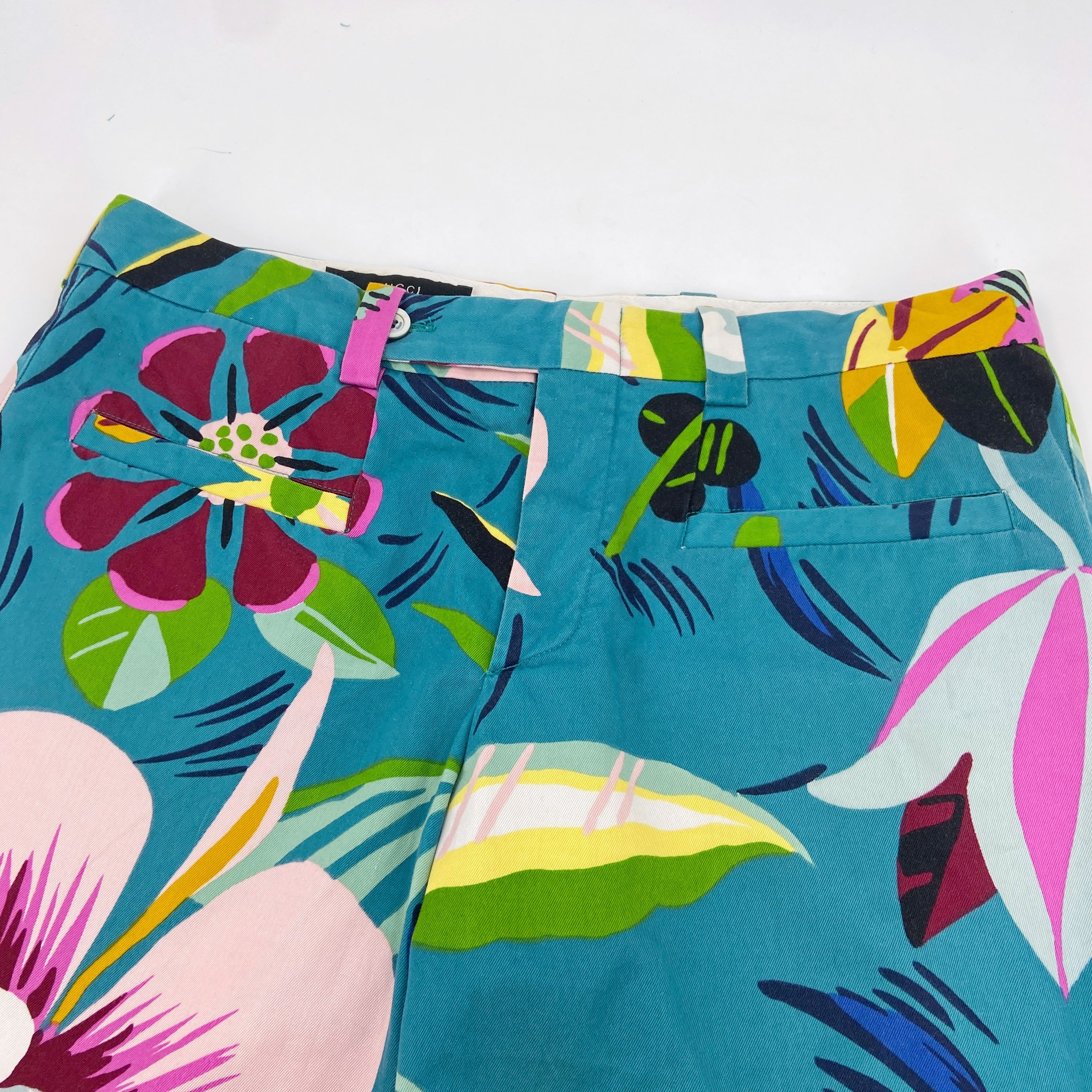 Gucci Spring 1999 Tom Ford Iconic Runway Blue Floral Pants 42 - 13