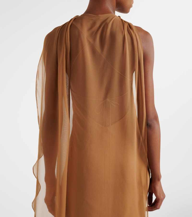 Caped silk satin gown 5