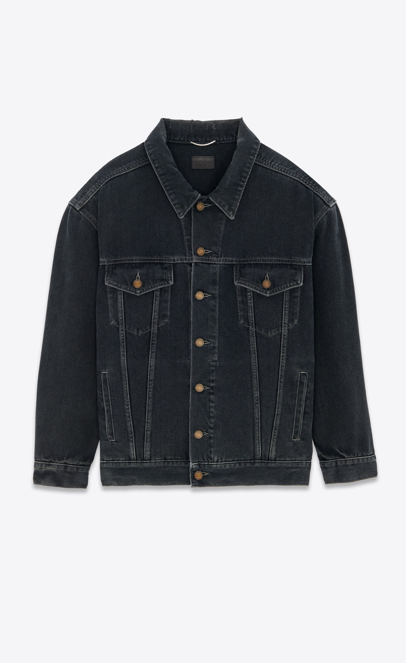 SAINT LAURENT oversized jacket in dark blue black denim