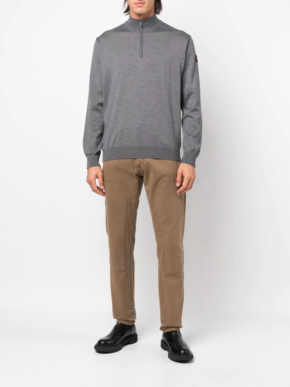 fine-knit half-zip jumper - 2