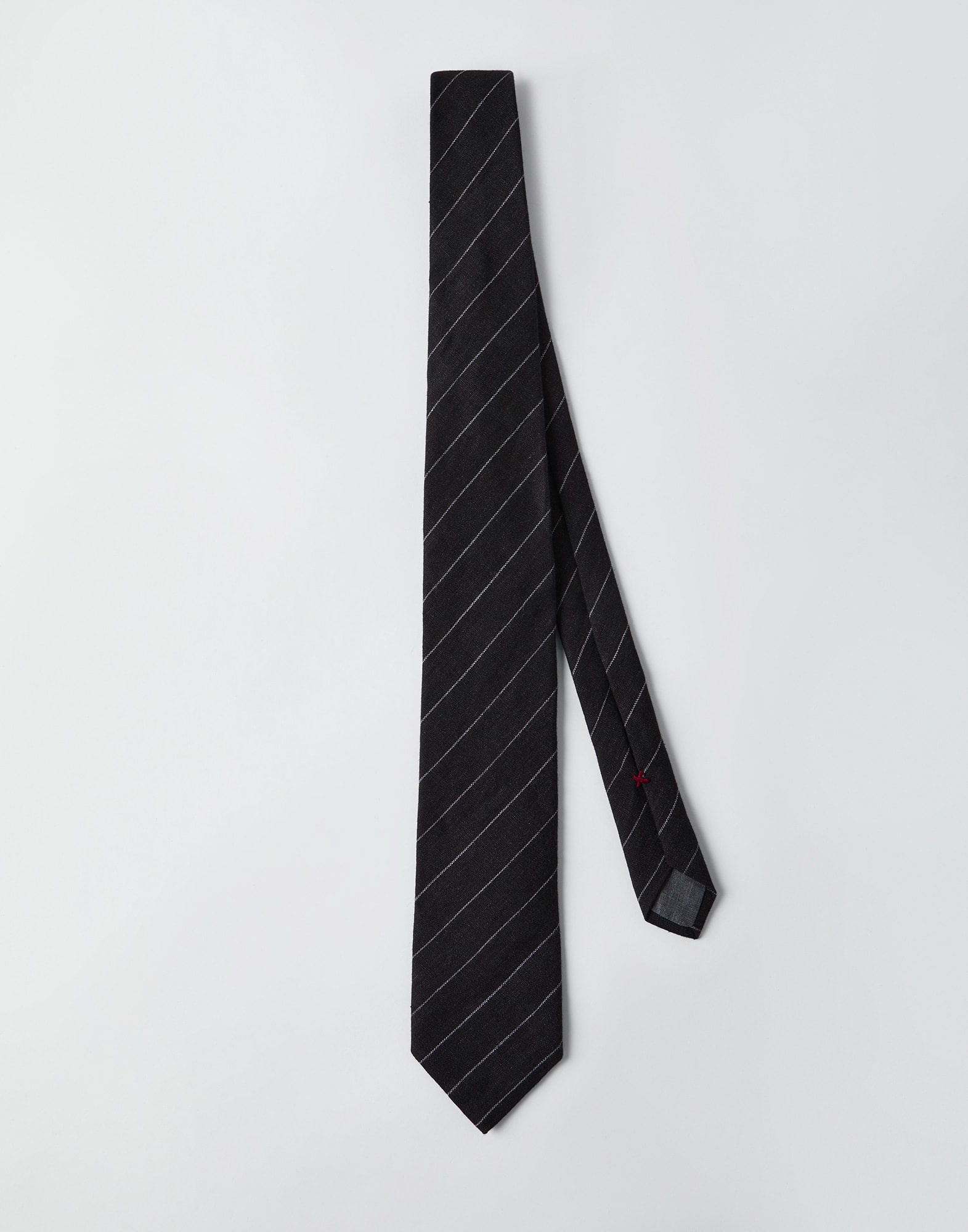 Linen chalk stripe tie - 1