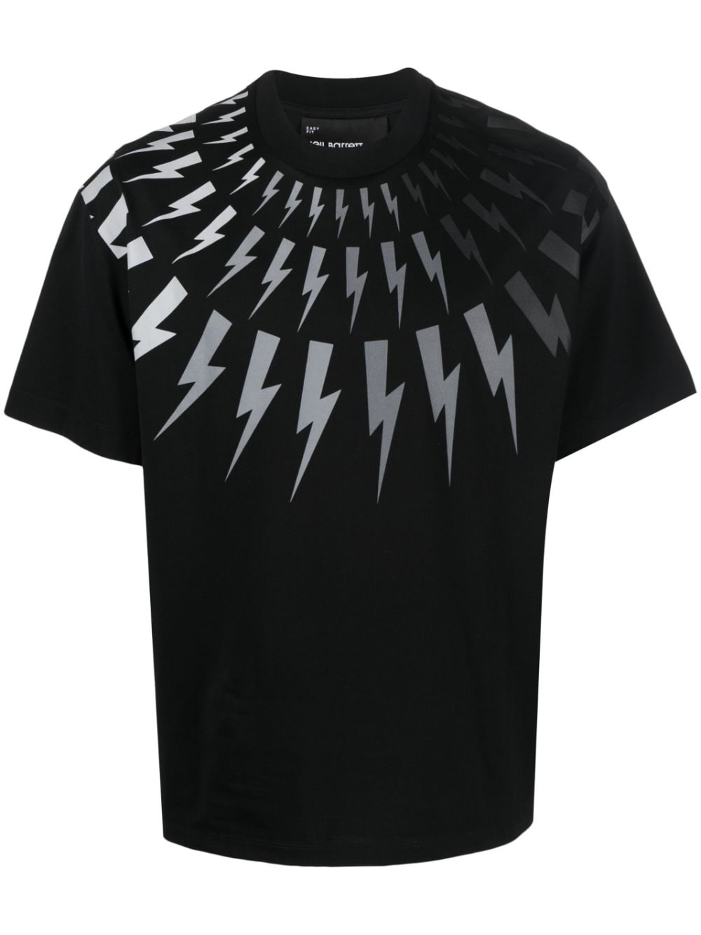 lightning-print cotton T-shirt - 1