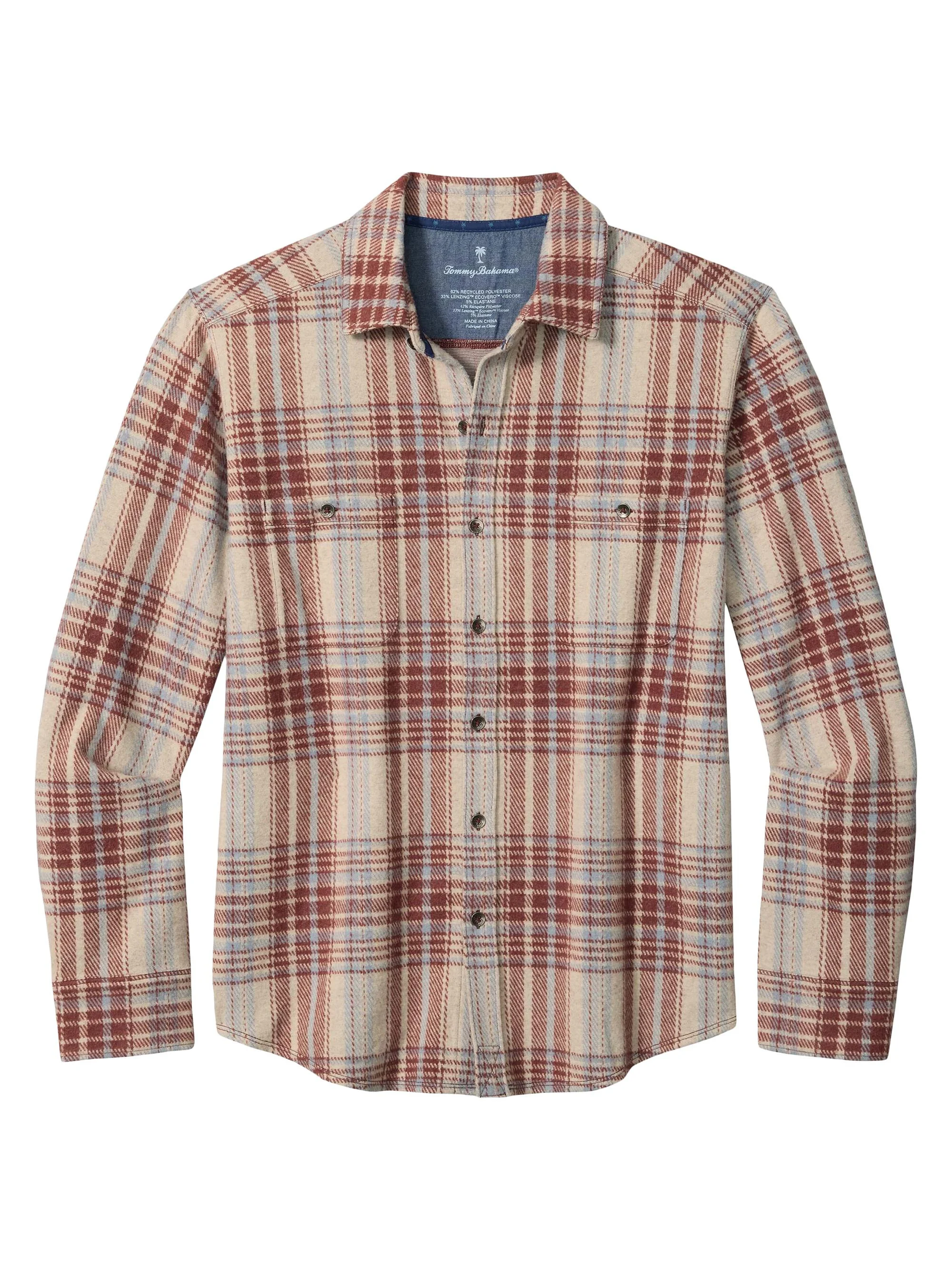 Men's Fireside Santa Fe Plaid Flannel Shirt - Warm Mist - 1