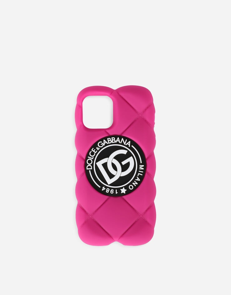 Quilted-effect rubber iPhone 12 Pro cover with DG logo - 1