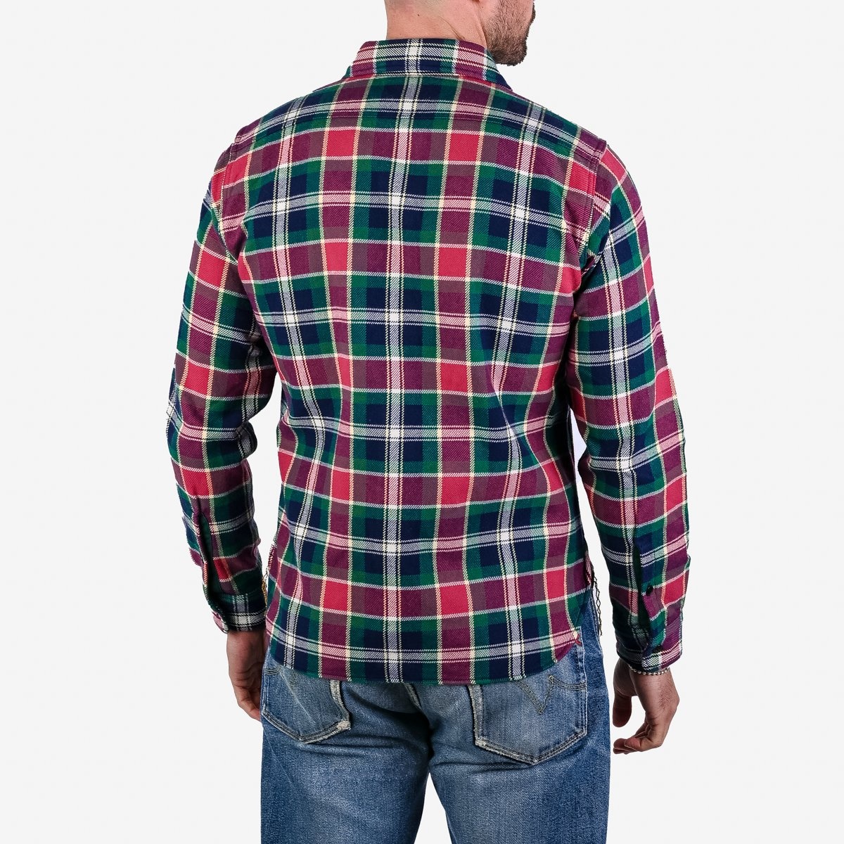 Ultra Heavy Flannel Crazy Check Work Shirt - Navy - 3