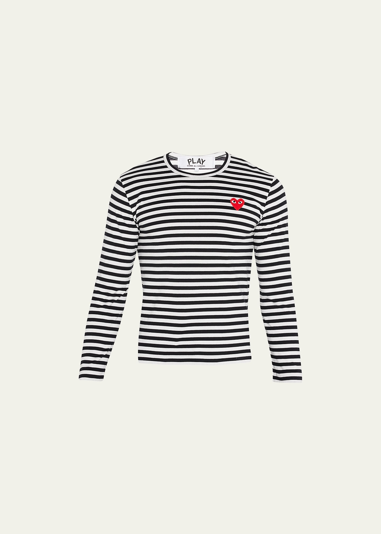 Men's Striped T-Shirt with Small Heart - 1