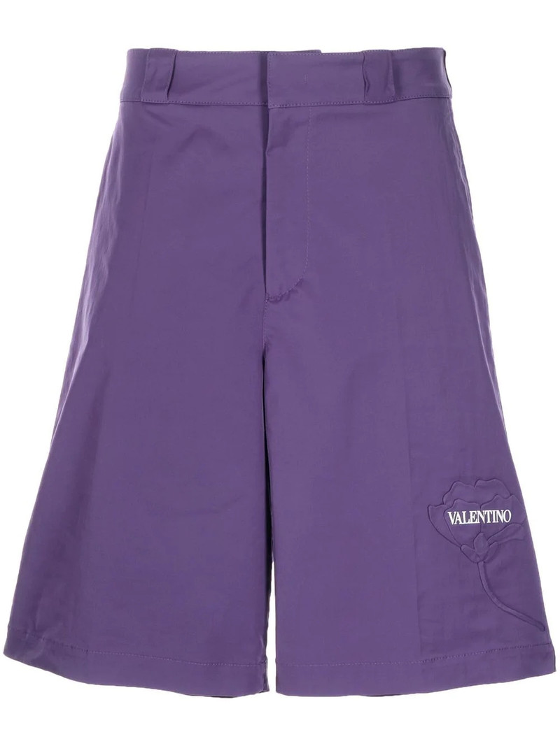 floral-appliqué shorts 1